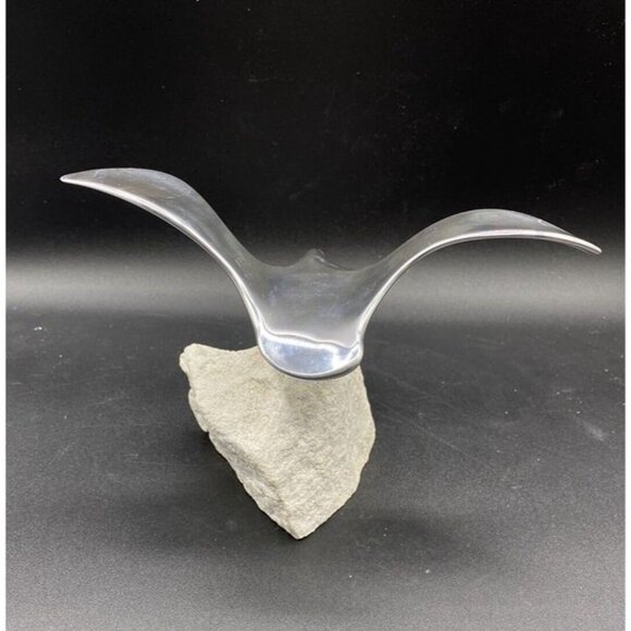 Canadian Goose Signed 983 Hoselton Aluminum Sculpture 5.5” On Rock - Picture 7 of 12